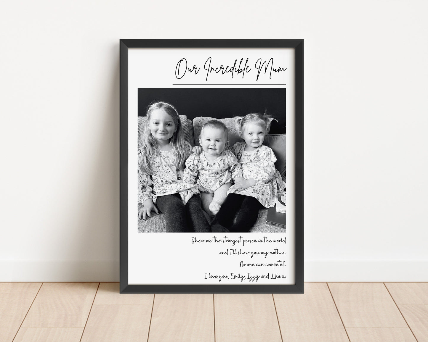 Personalised Mum Birthday Gift, Mothers Day Gift, Photo Family Print, Unique Gift for Mom, Nan Mum Mummy Baby Present, Gift for Her Newborn