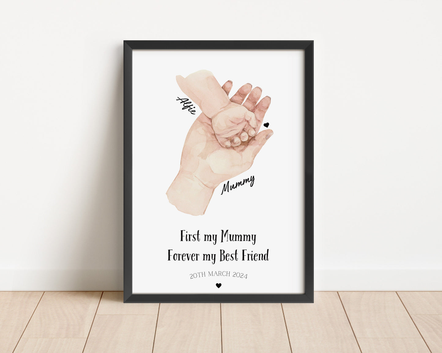 Personalized Mummy and Baby Hands Print: New Mom Gift