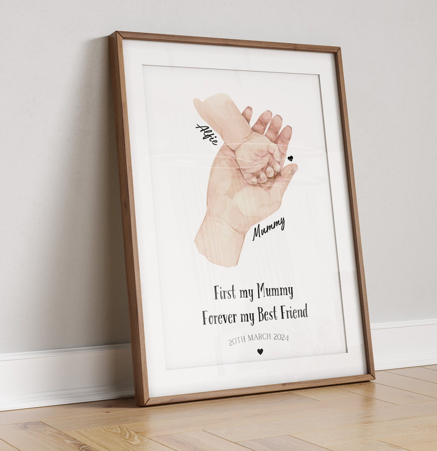 Personalized Mummy and Baby Hands Print: New Mom Gift