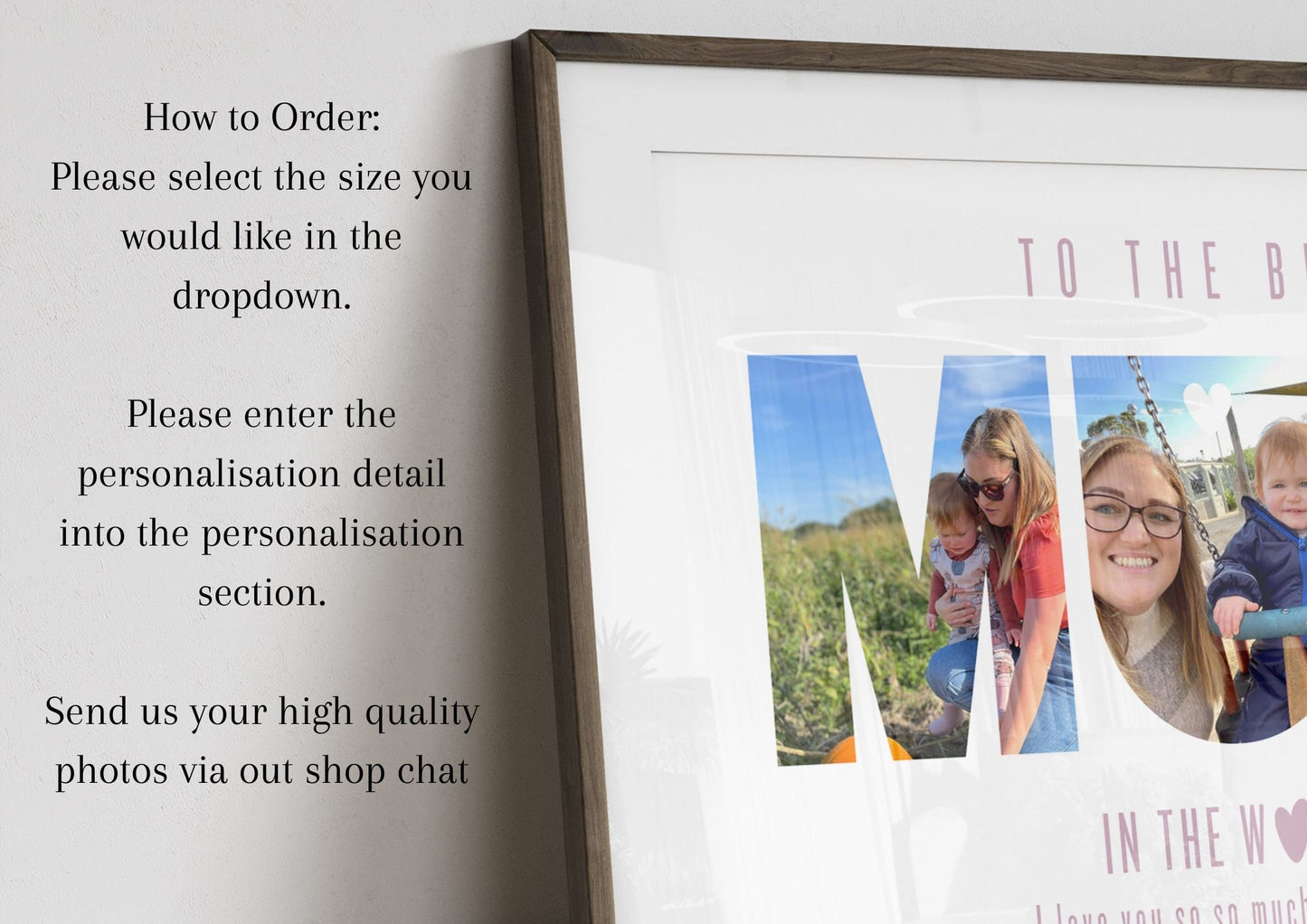 Custom Mum Photo Gift, Mother Photo Collage Wall Art for Mum, Mom Birthday Gift, Framed Mothers Day Decor, Happy Birthday Gift, Mummy Quote