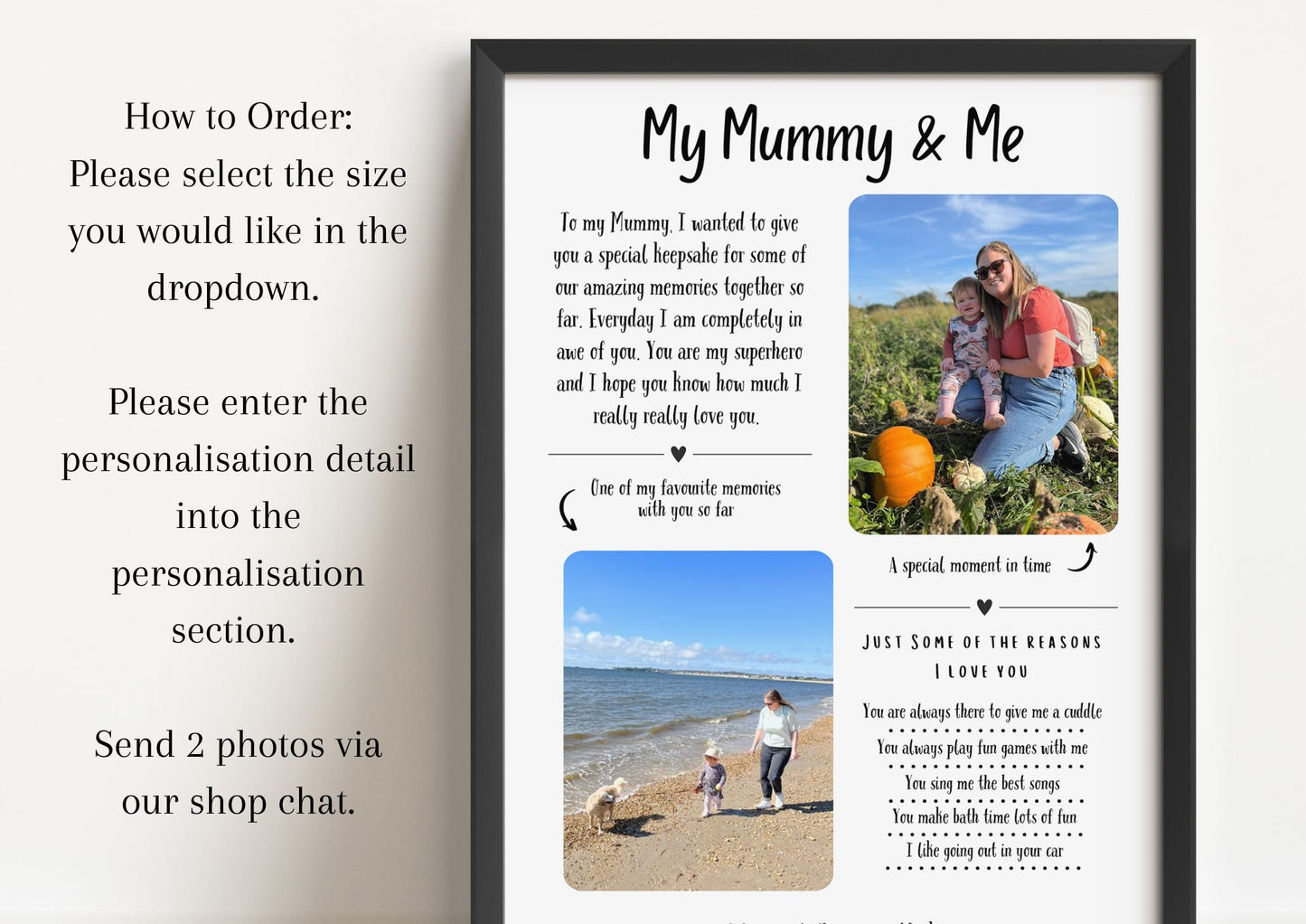 Personalized Mummy and Me Photo Print: Mother's Day Keepsake