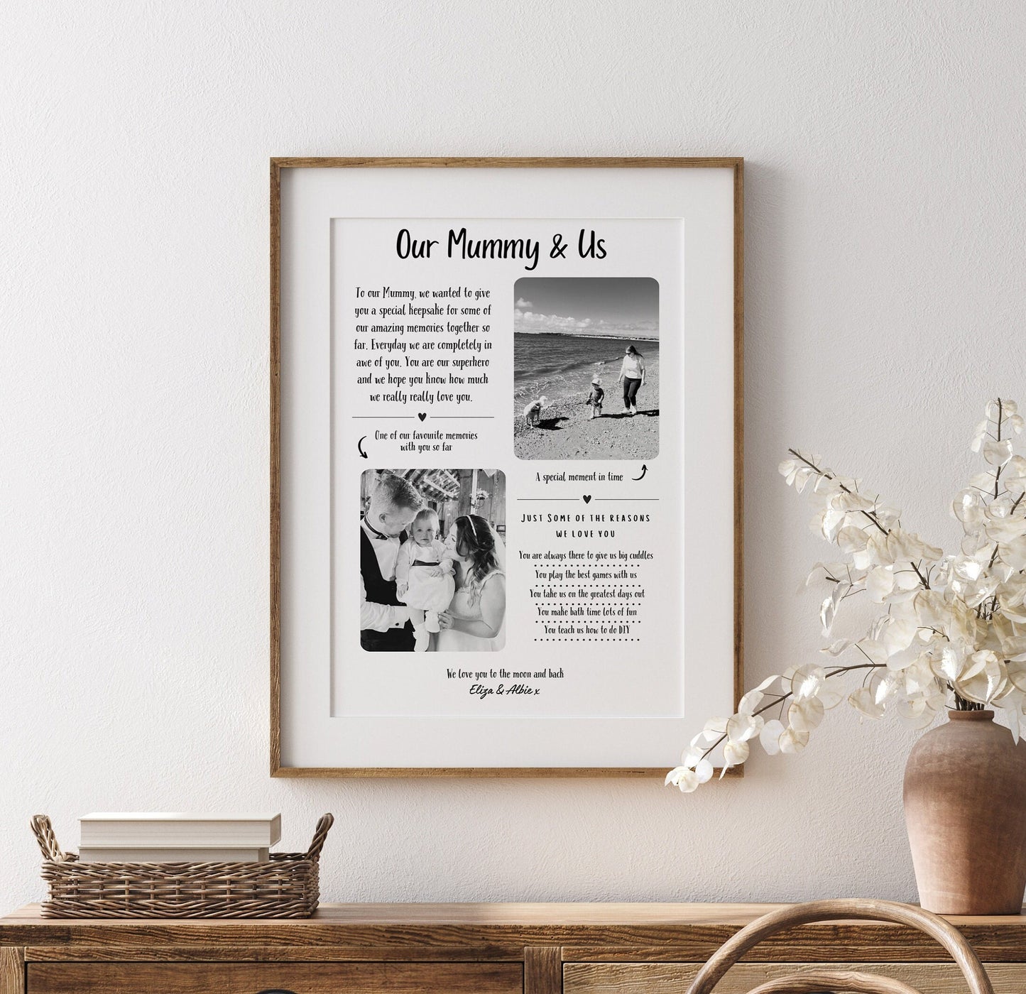 Personalized Mummy and Me Photo Print: Mother's Day Keepsake