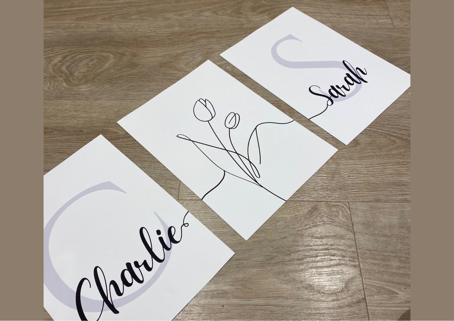 Personalised Couple Initials Print Set: Minimalist Home Decor