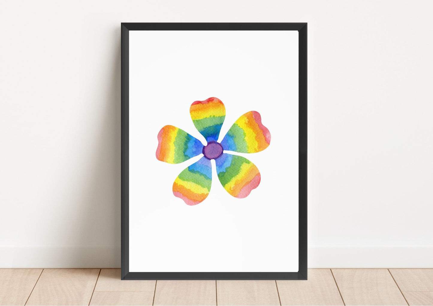 Rainbow Nursery Prints: Pastel Flower, Cloud, Rainbow Wall Art