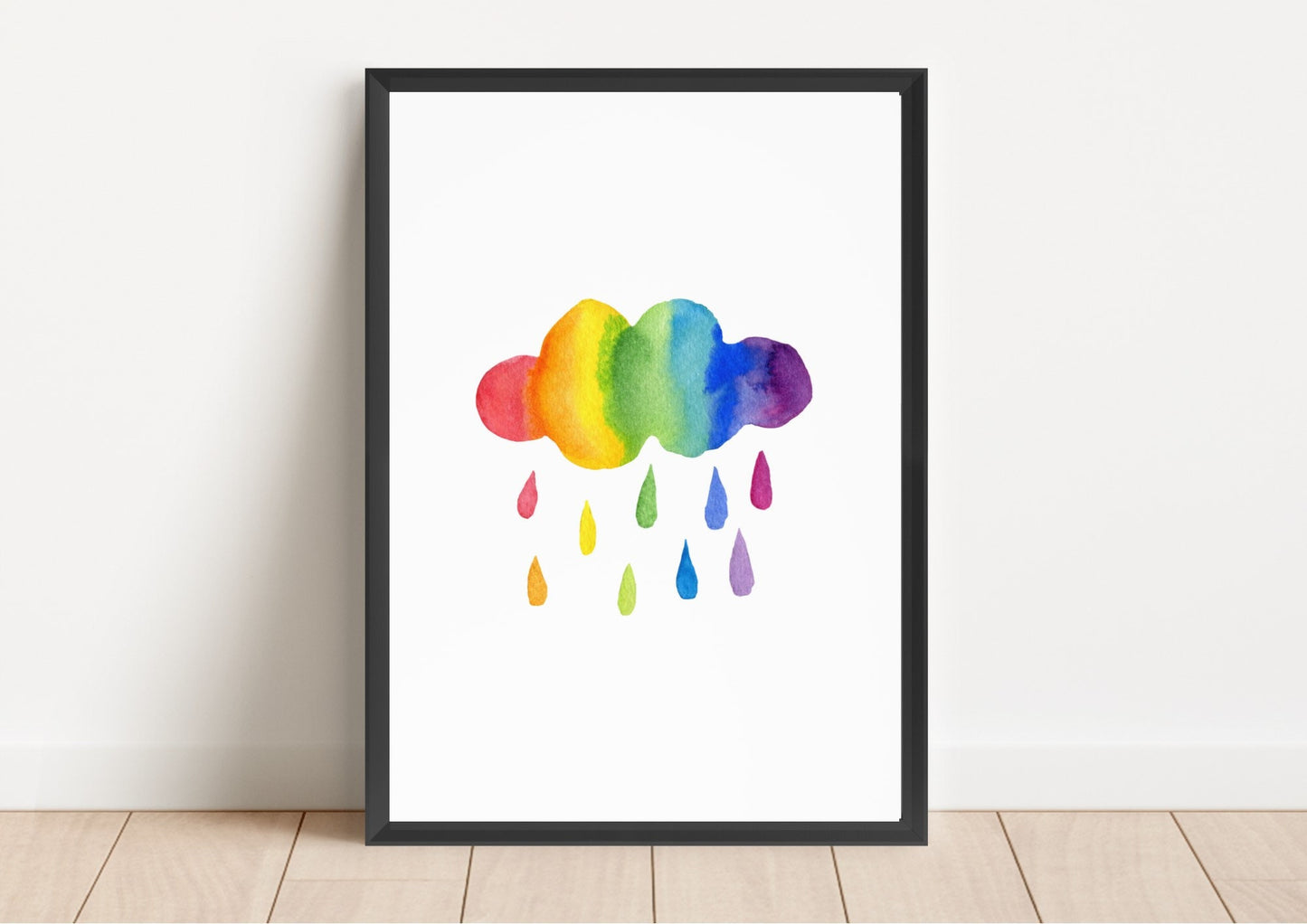 Rainbow Nursery Prints: Pastel Flower, Cloud, Rainbow Wall Art