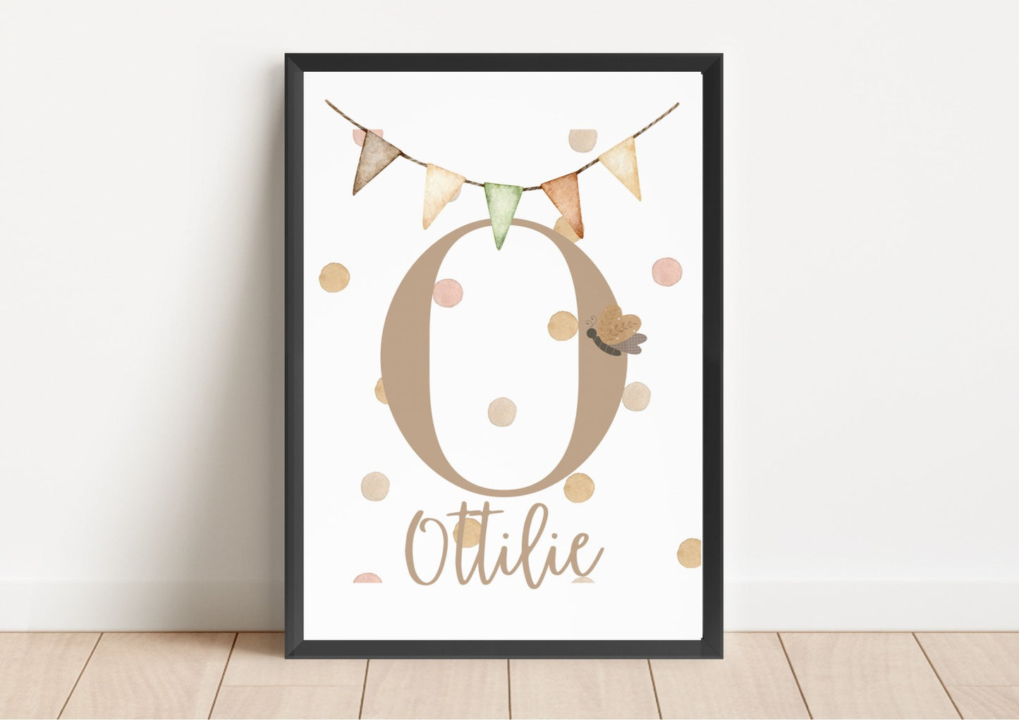 Safari Nursery Print Set: Safari Animals Watercolour Bedroom Prints, Personalised Name Poster