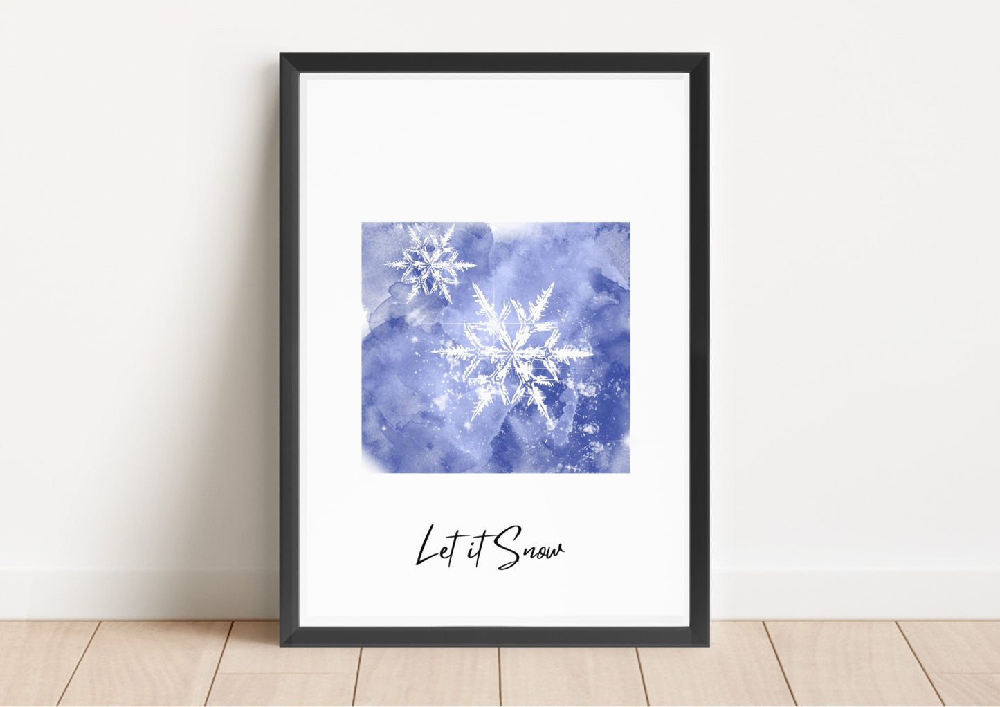 Watercolor Snowflake Print Set: Festive Winter Wall Art