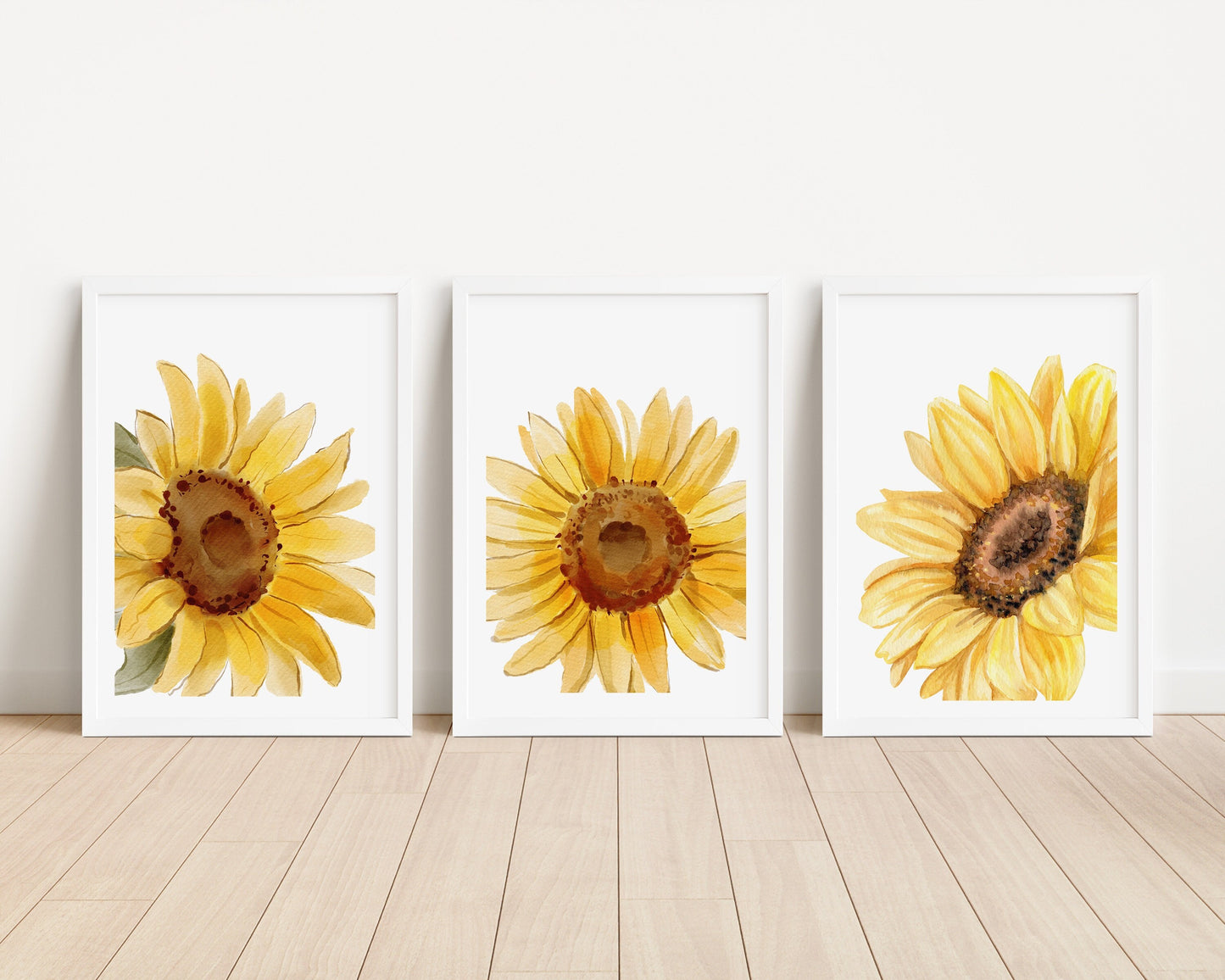 Sunflower Prints Set of 3, Flower Posters, Botanical Wall Art, Vibrant Sunflower Design, Living Room Decor, Yellow Room Decor, Floral Art