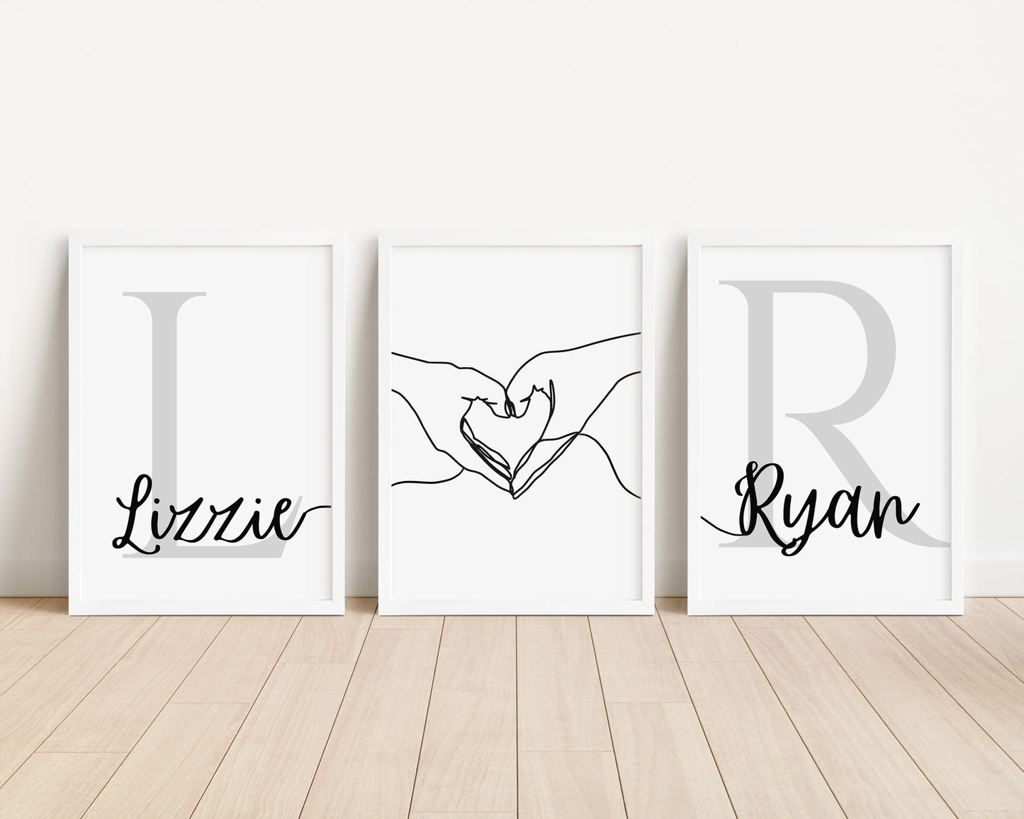 Personalised Couple Print Set, Set of 3, Anniversary Gift, Bedroom Wall Art, Birthday Gift, House Warming Gift, New Home, Anniversary Gift