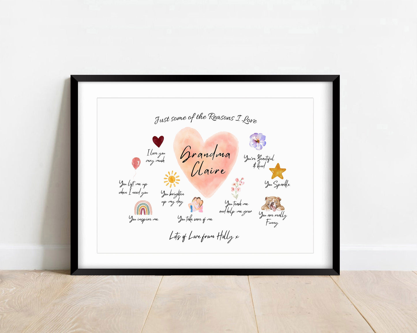 Personalized Nana 'Reasons I Love' Print: Sentimental Gift