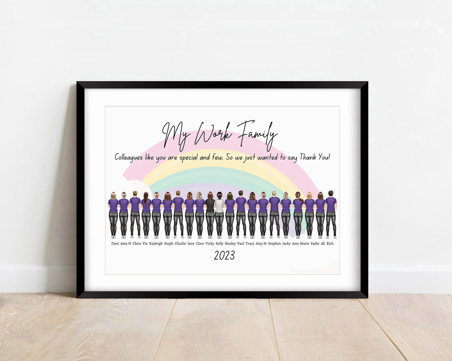 Custom Work Family Print: Colleague Leaving Gift