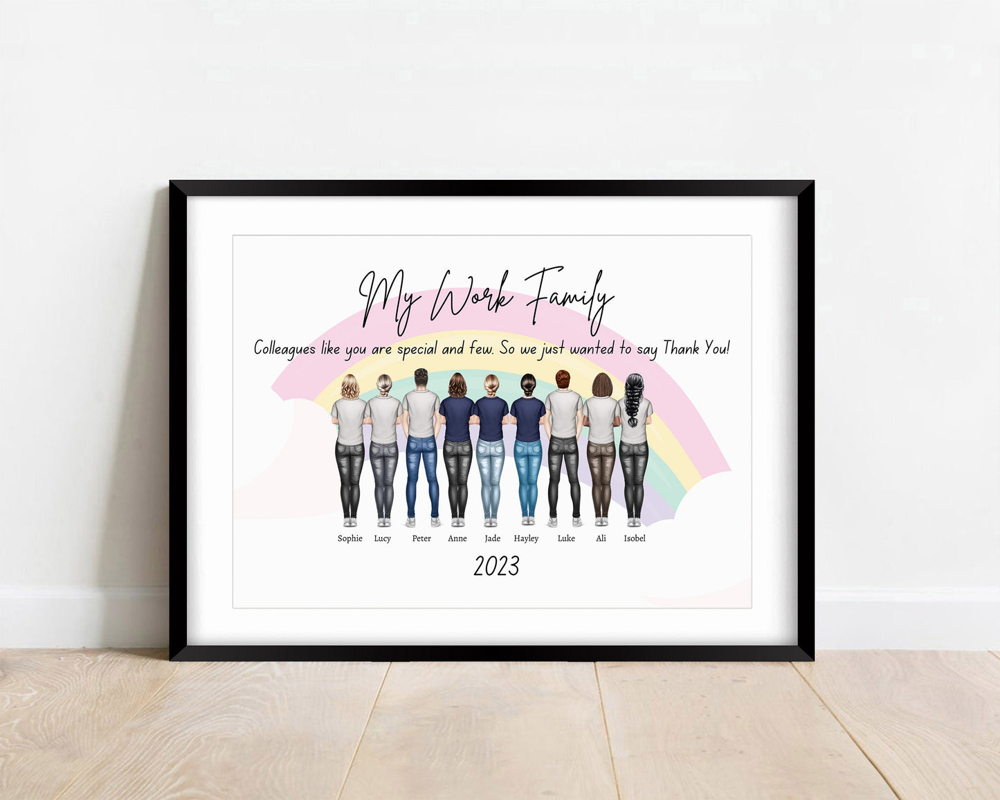 Custom Work Family Print: Colleague Leaving Gift