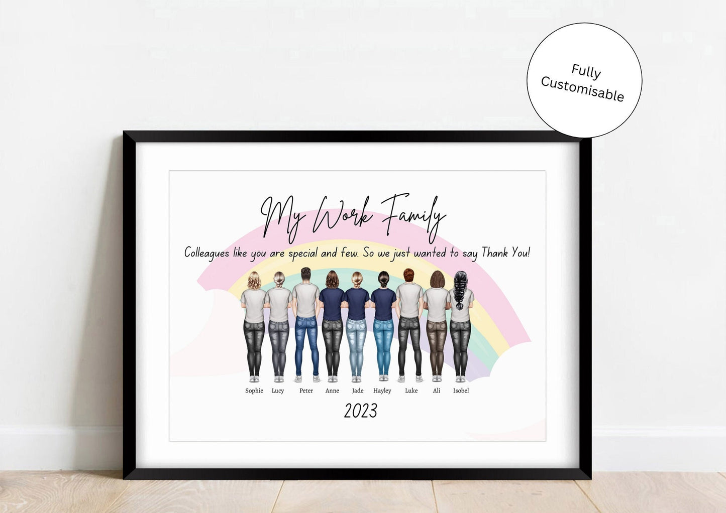 Custom Work Family Print: Colleague Leaving Gift