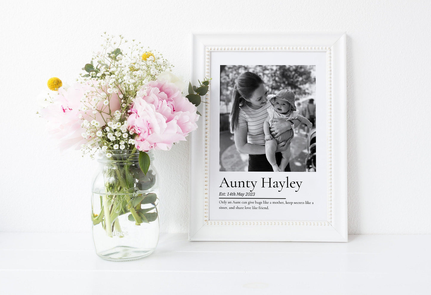 Personalised Auntie Gift Print, Photo Gift from Nephew Niece, Aunty Birthday Gift, Mothers Day Gift, Sister Birthday Gift from Child for Her