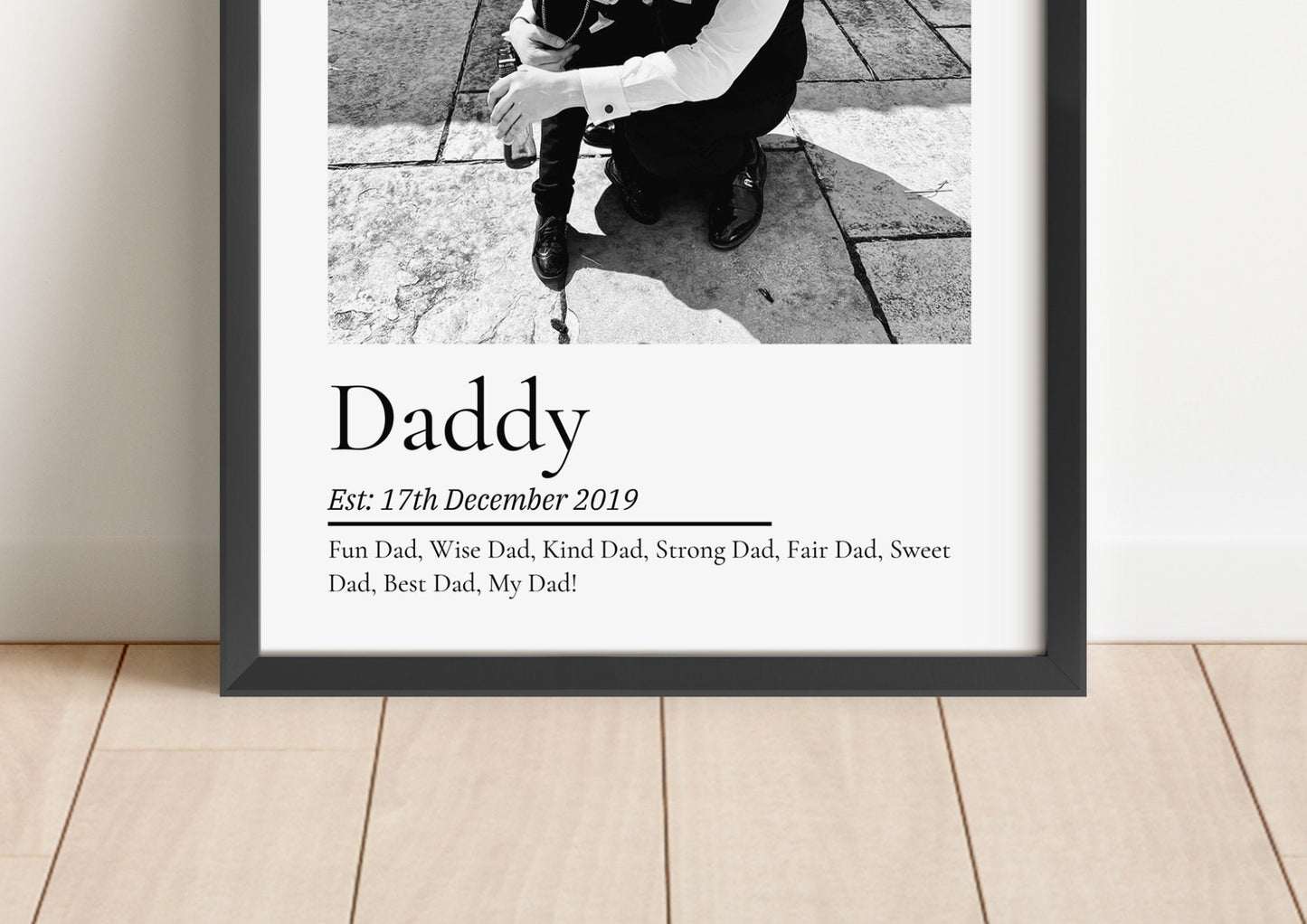 Personalised Dad Gift, Custom Father Christmas Photo Gift, New Daddy Print, Father's Day Gift, Dad Birthday Gift for Him