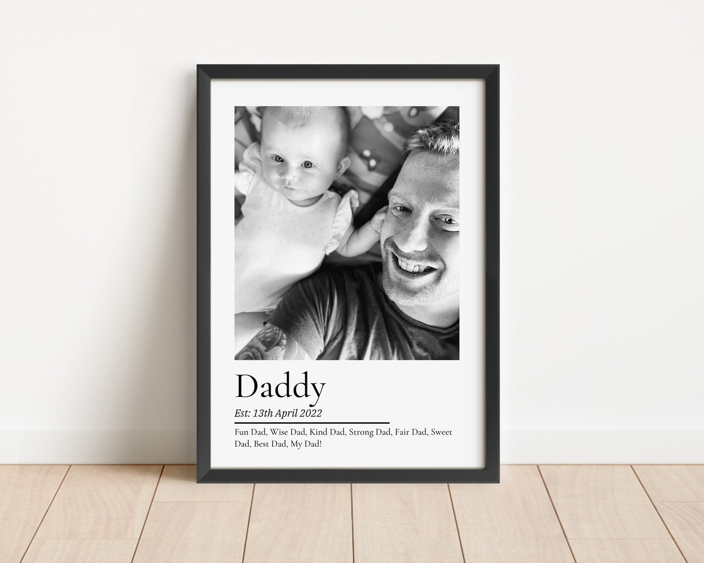 Personalised Dad Gift, Custom Father Christmas Photo Gift, New Daddy Print, Father's Day Gift, Dad Birthday Gift for Him