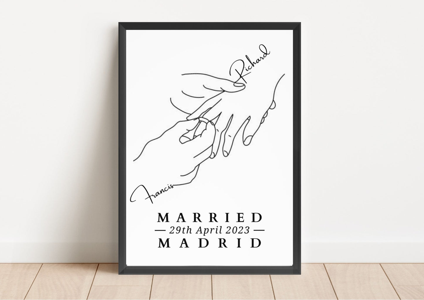 Custom Married Gift, Wedding Gift for Him, Personalised Anniversary Gift, Engagement LGBT Print, Husband to Husband Wedding Gift, Mr and Mr