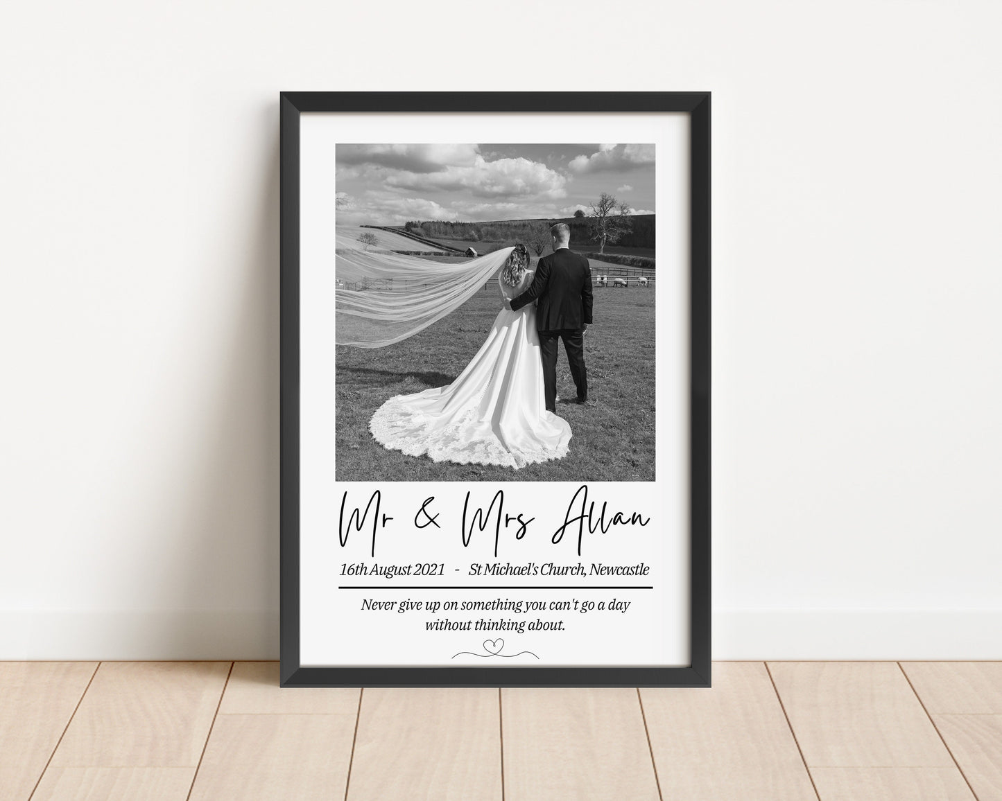 Personalised Wedding Photo Print: Newlywed Keepsake Gift