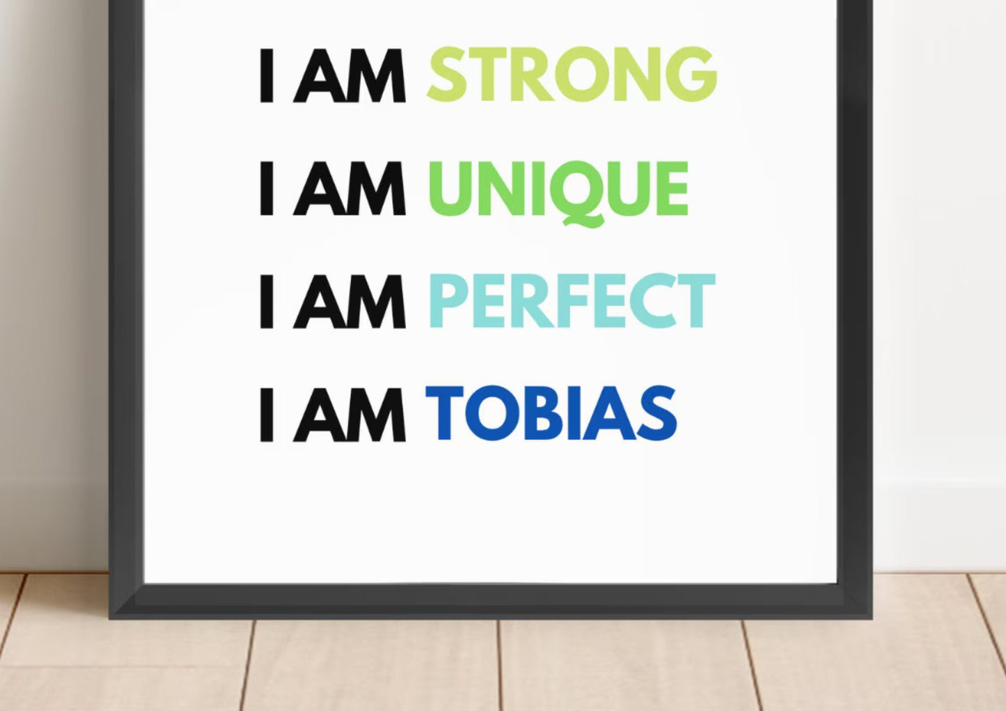 Personalized Rainbow Affirmation Print: Nursery Decor, Kids Birthday Gift