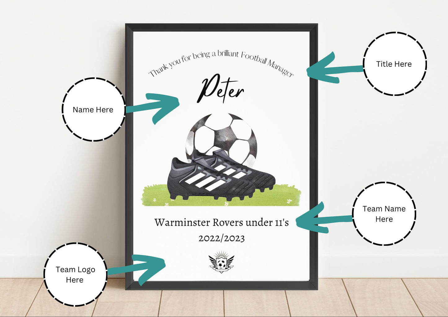 Personalised Football Manager Print: Thank You Gift