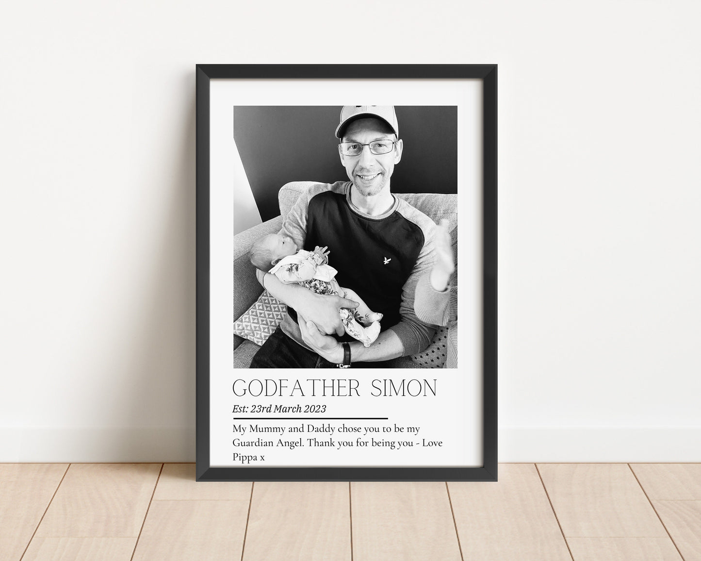 Personalized Godfather Photo Print: Custom Godparent Gift
