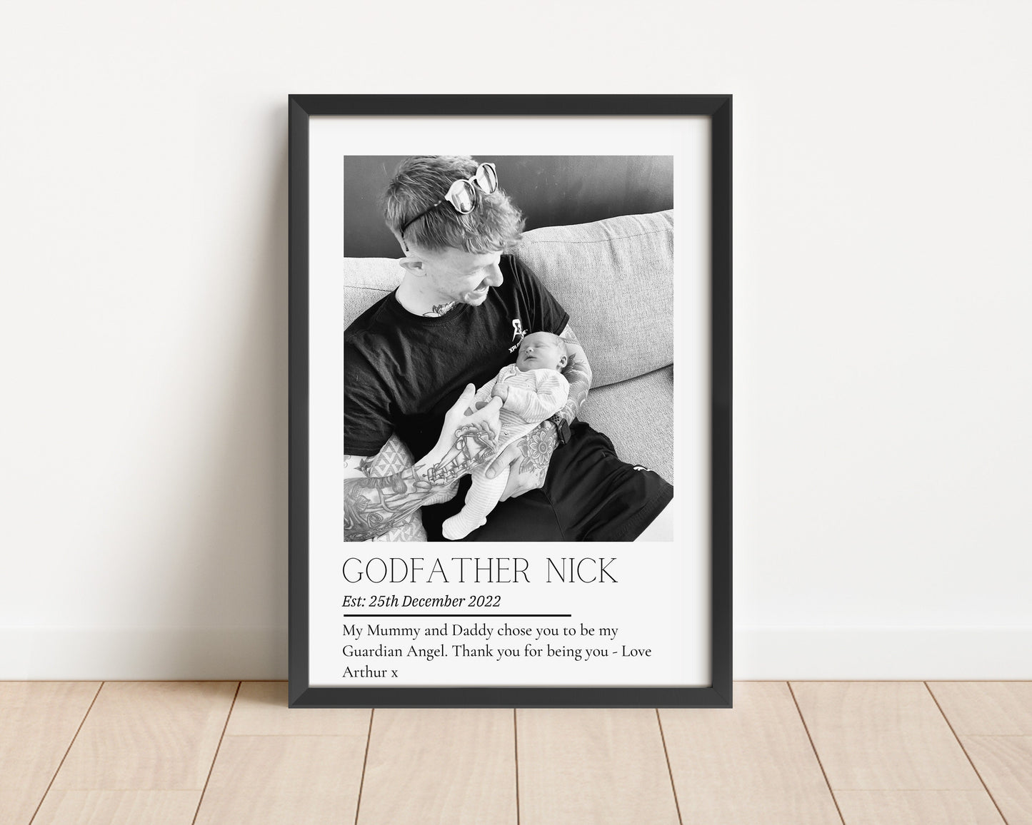Personalized Godfather Photo Print: Custom Godparent Gift