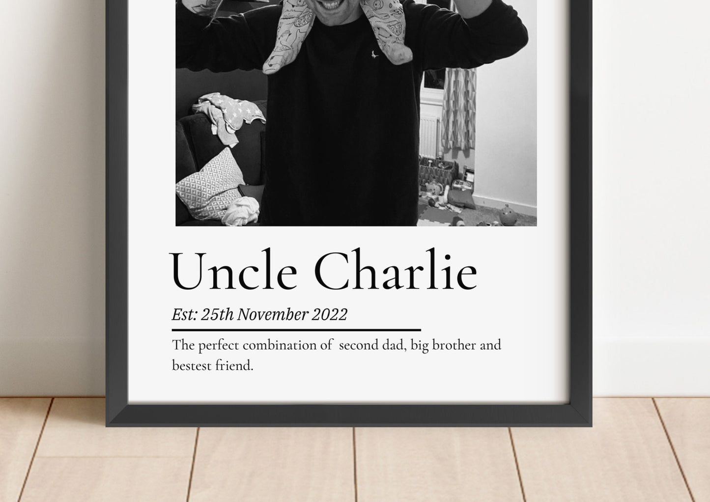 Personalised Uncle Photo Print: Sentimental Birthday Gift Wall Art