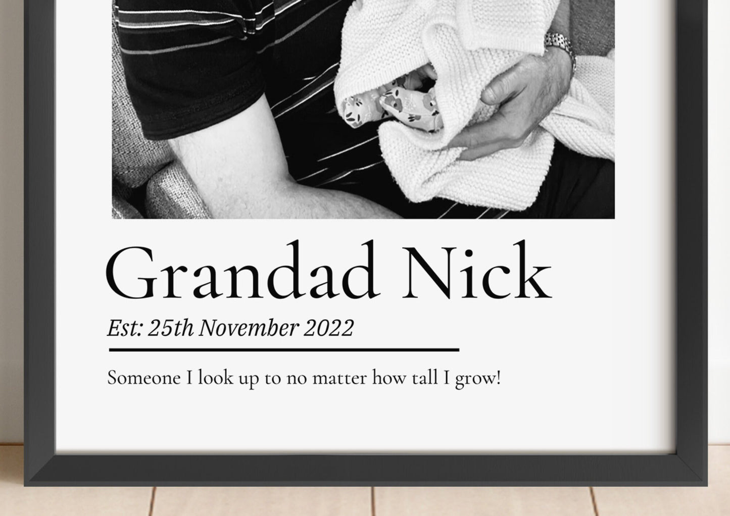 Personalised Grandad Photo Print: Custom Grandparent Keepsake