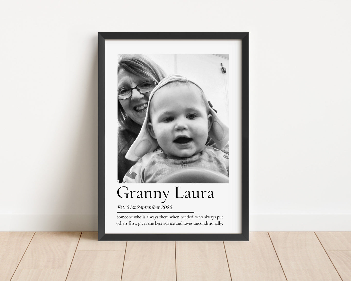 Personalised Nana Photo Print, Nanny Gift from Grandchild, Nanna Quote from Grandchildren, Nana Birthday Wall Art Framed, Mothers Day Gift