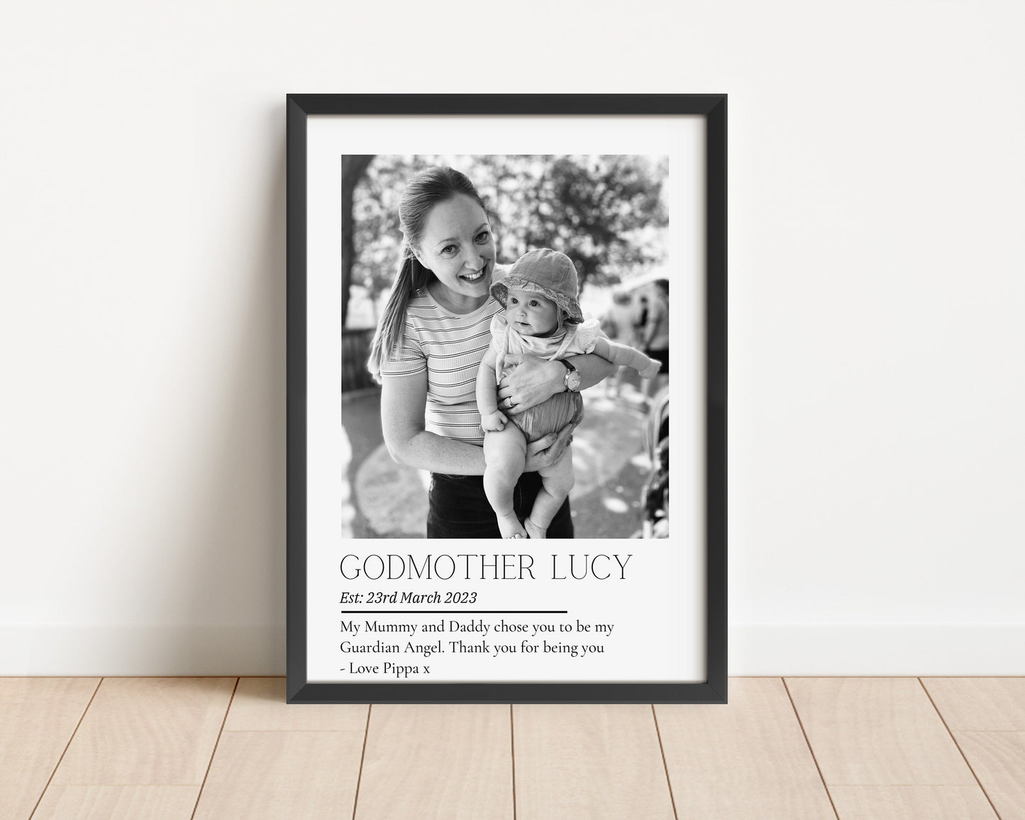 Personalised Godmother Photo Print: Sentimental Godparent Gift