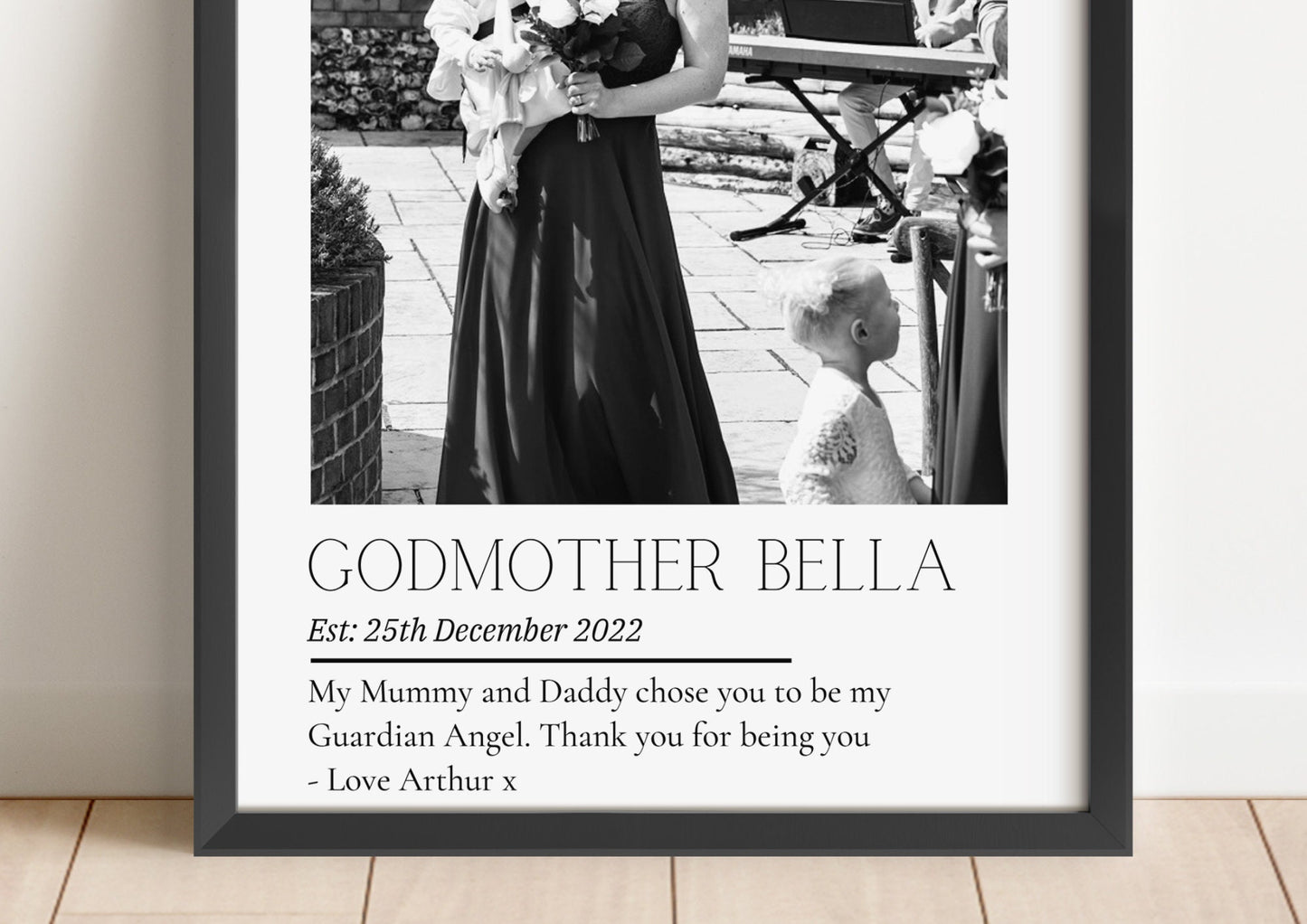Personalised Godmother Photo Print: Sentimental Godparent Gift
