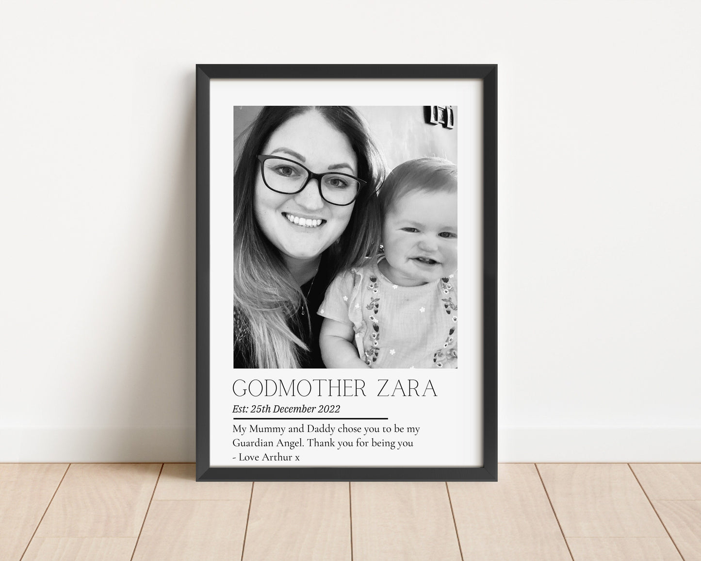 Personalised Godmother Photo Print: Sentimental Godparent Gift