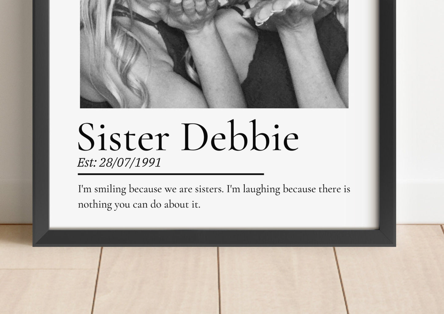 Personalized Sister Photo Print: Custom Quote Keepsake