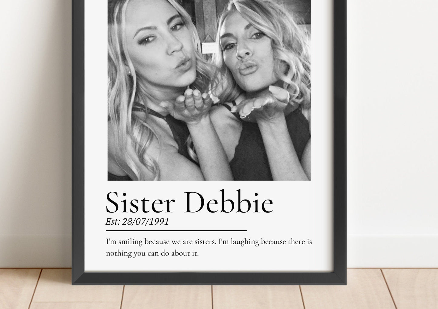 Personalized Sister Photo Print: Custom Quote Keepsake