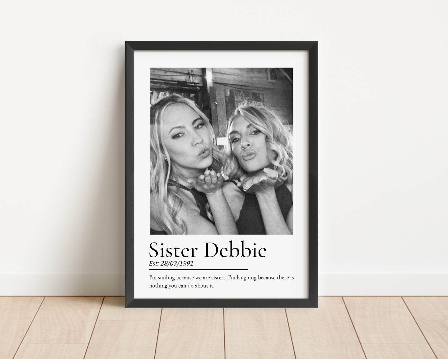 Personalized Sister Photo Print: Custom Quote Keepsake