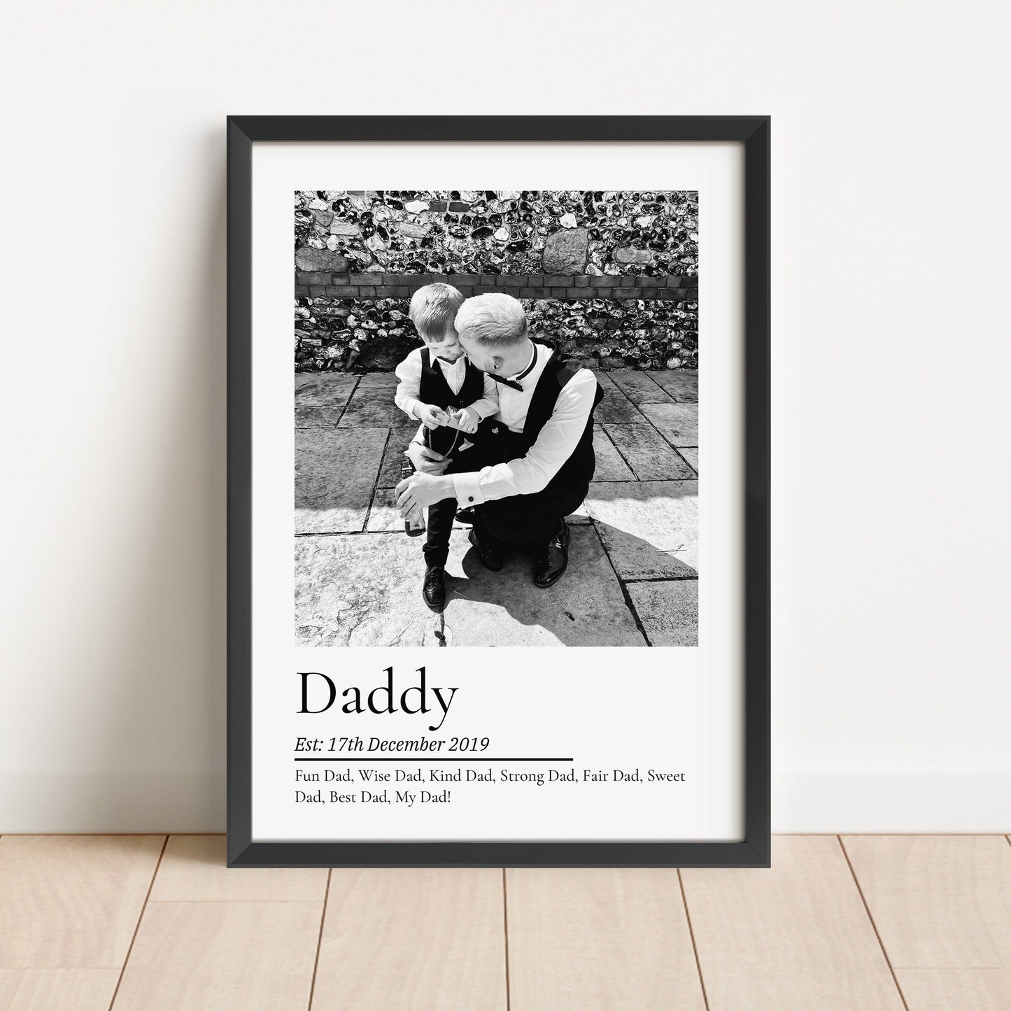 Personalised Dad Gift, Custom Father Christmas Photo Gift, New Daddy Print, Father's Day Gift, Dad Birthday Gift for Him