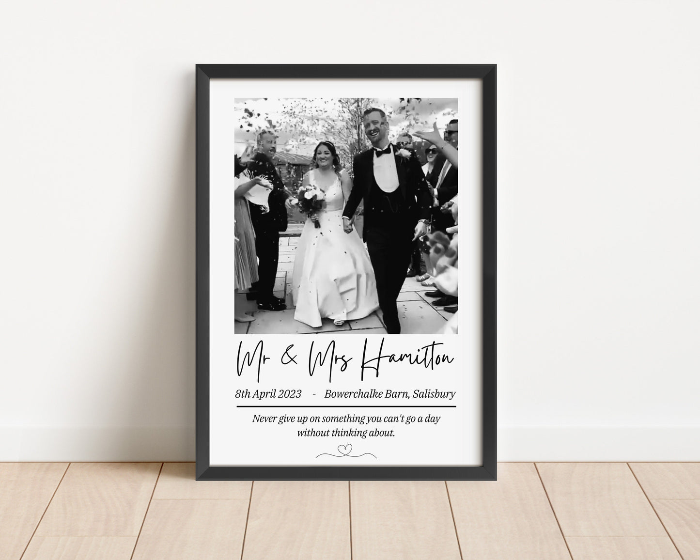 Personalised Wedding Photo Print: Newlywed Keepsake Gift