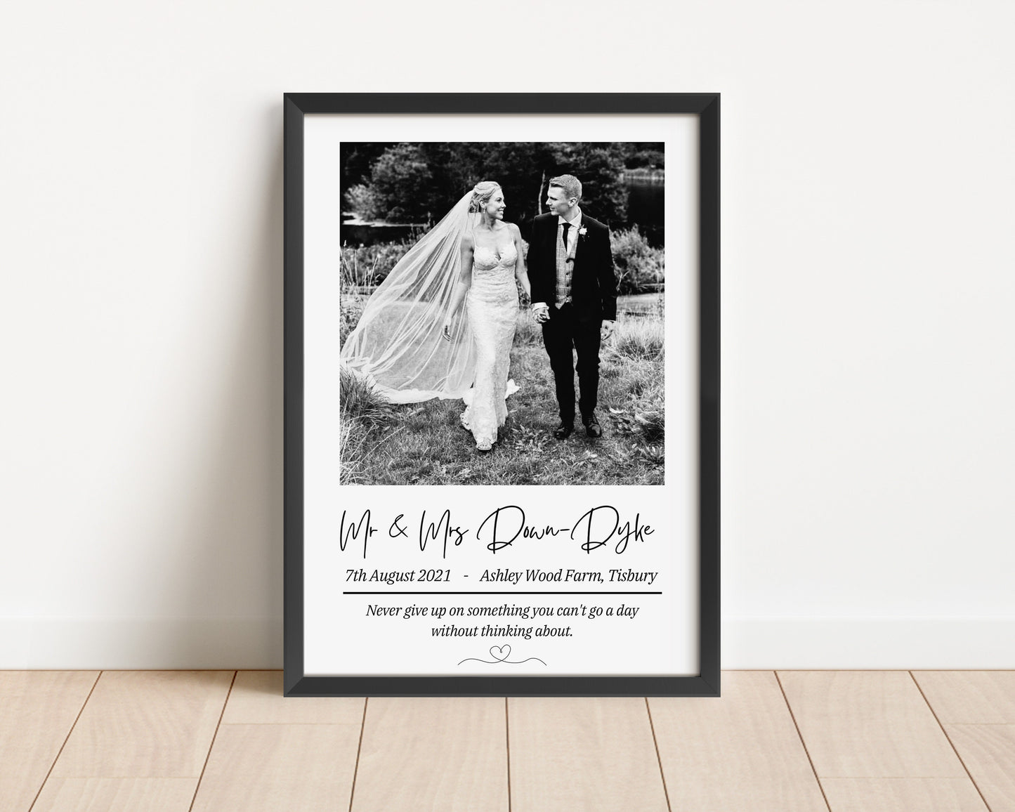 Personalised Wedding Photo Print: Newlywed Keepsake Gift