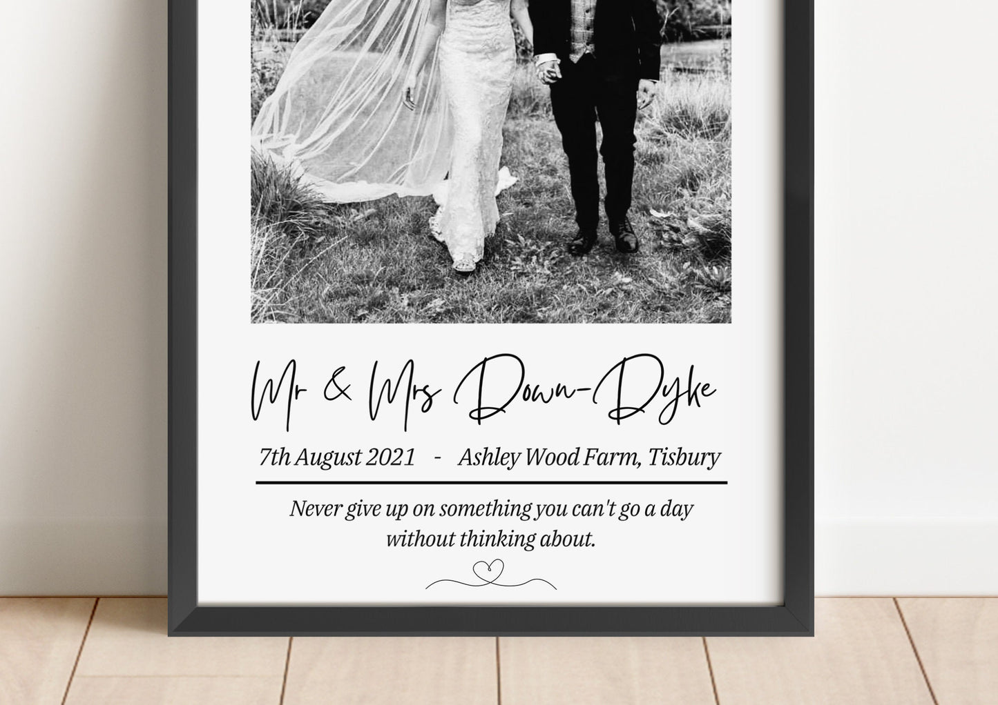 Personalised Wedding Photo Print: Newlywed Keepsake Gift