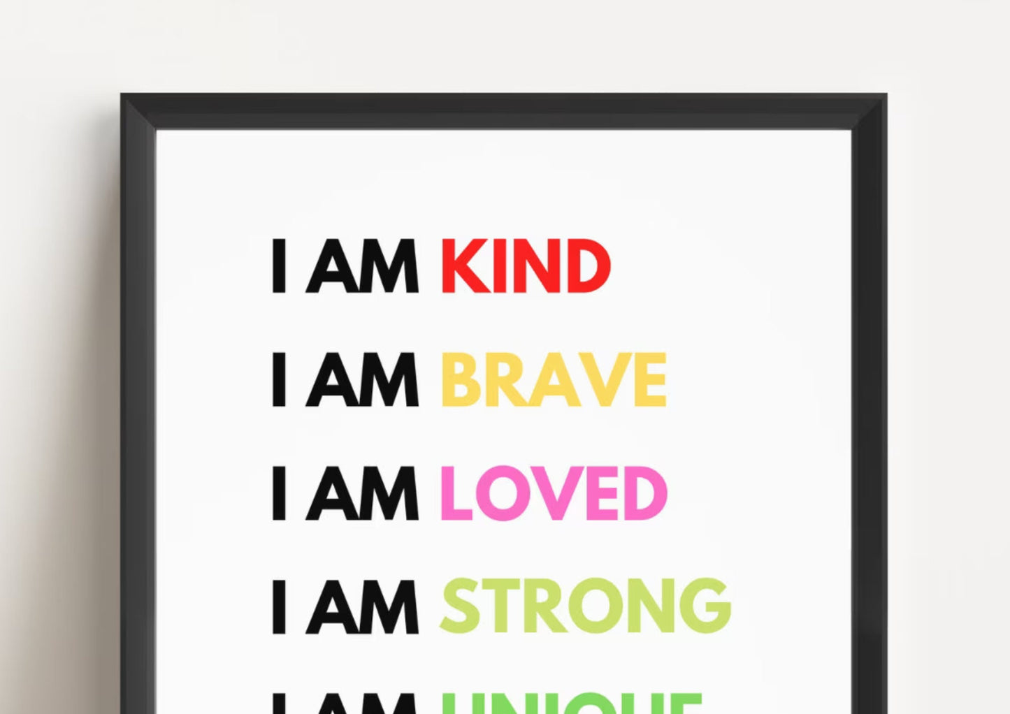 Personalized Rainbow Affirmation Print: Nursery Decor, Kids Birthday Gift