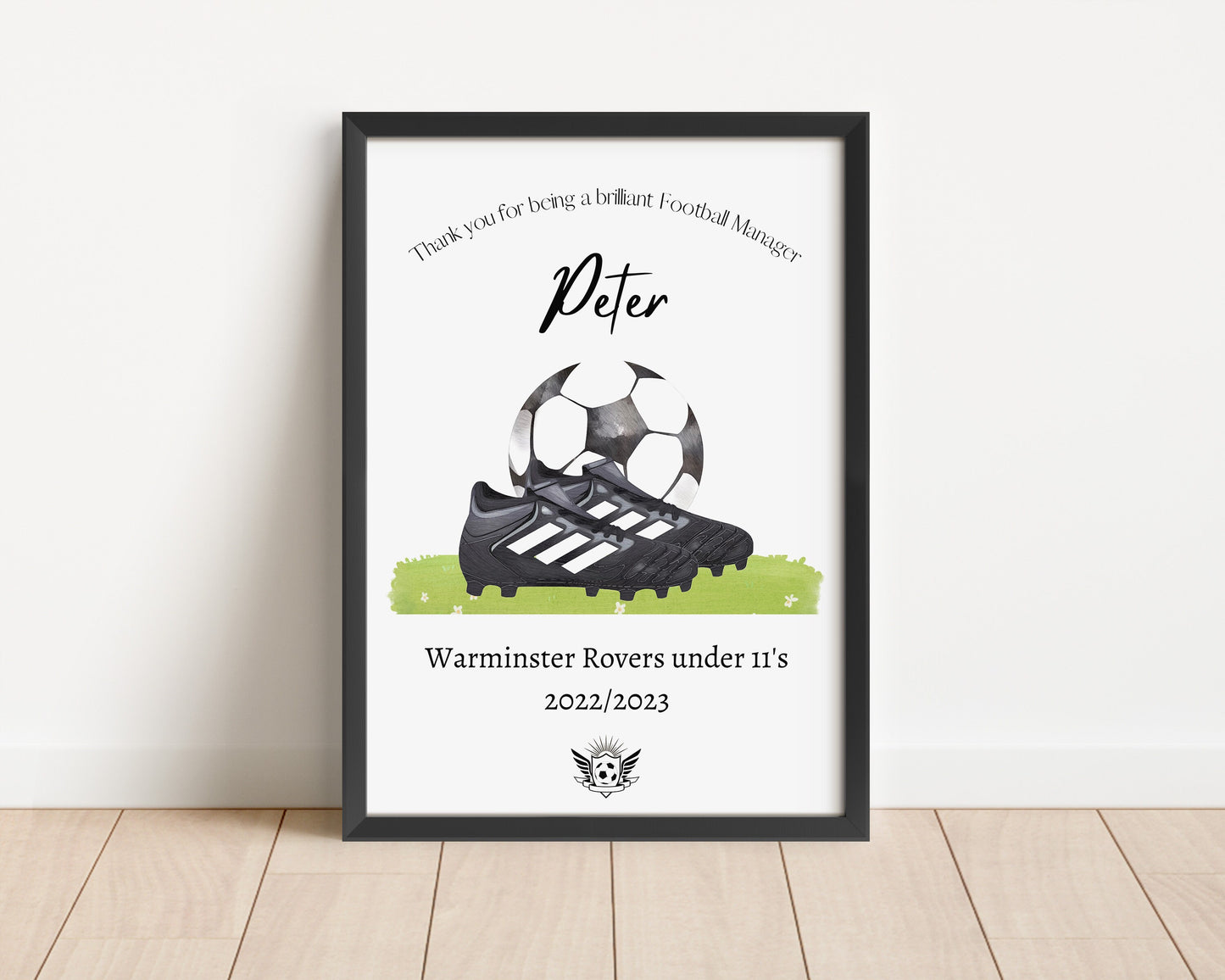 Personalised Football Manager Print: Thank You Gift