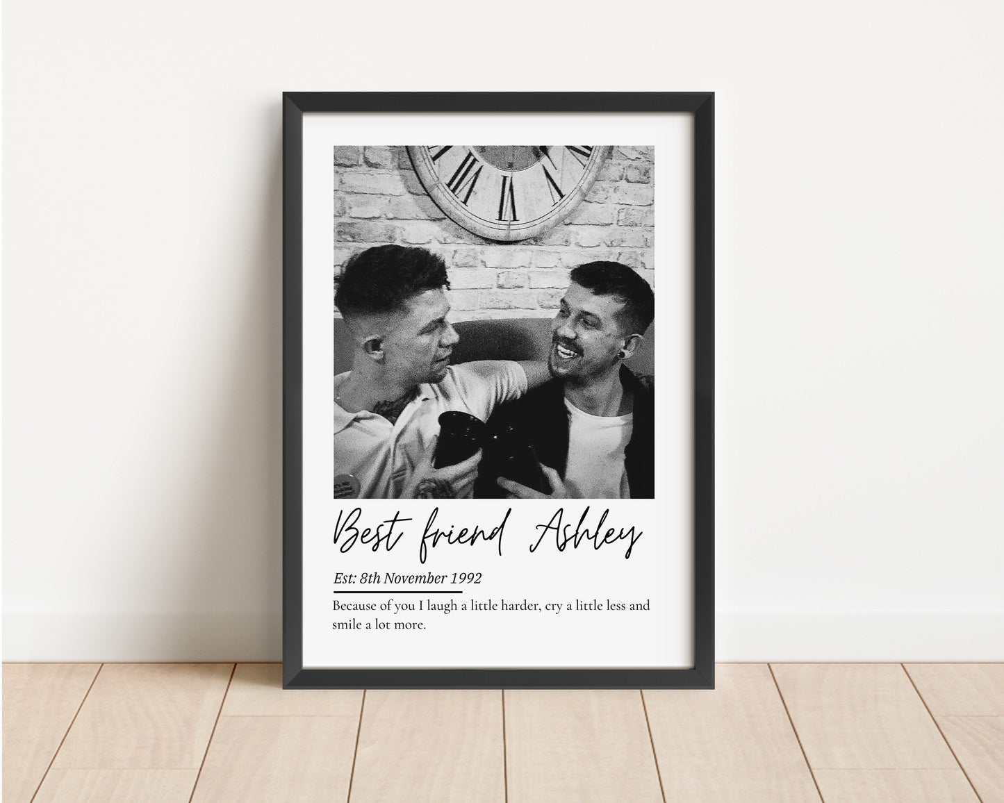 Best Friend Photo Personalised Print, Thoughtful Bestie Birthday Gift, Custom Brother Sister Photo, Friendship Keepsake, Memory Gift Friend