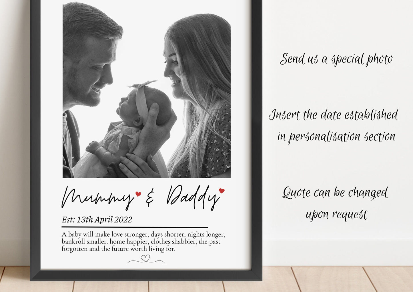 Custom New Parents Photo Print: Sentimental Keepsake Gift