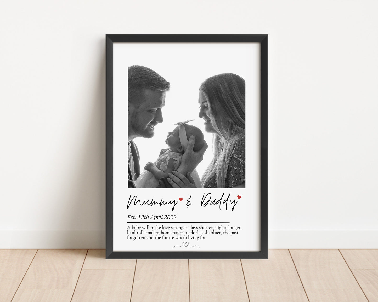 Custom New Parents Photo Print: Sentimental Keepsake Gift