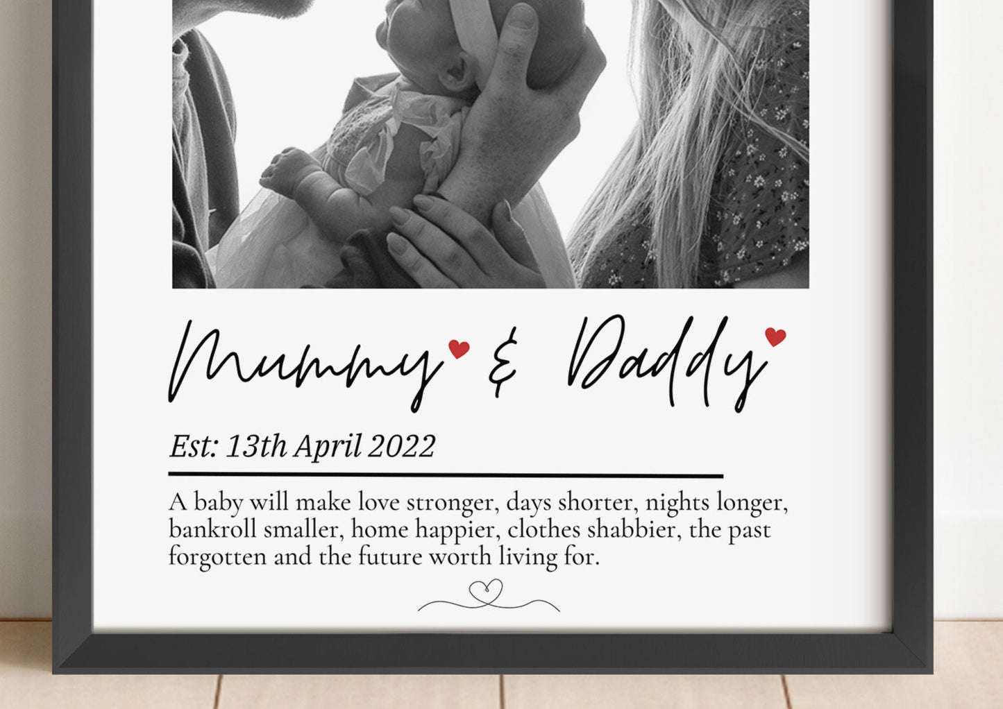 Custom New Parents Photo Print: Sentimental Keepsake Gift