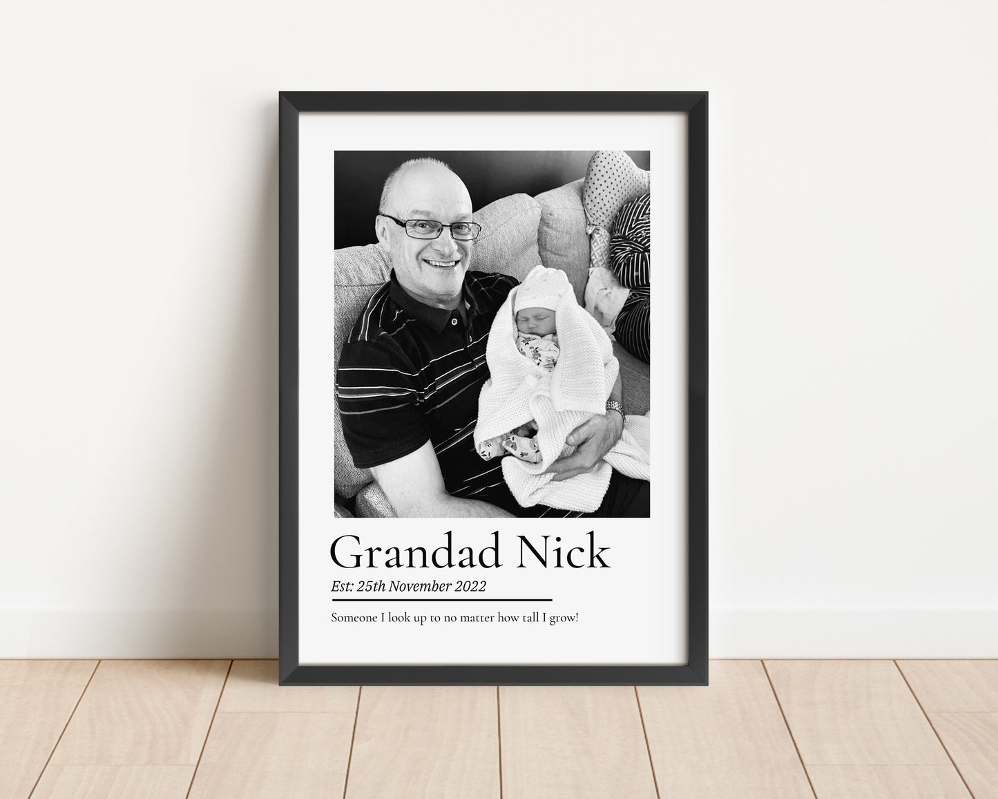 Personalised Grandad Photo Print: Custom Grandparent Keepsake