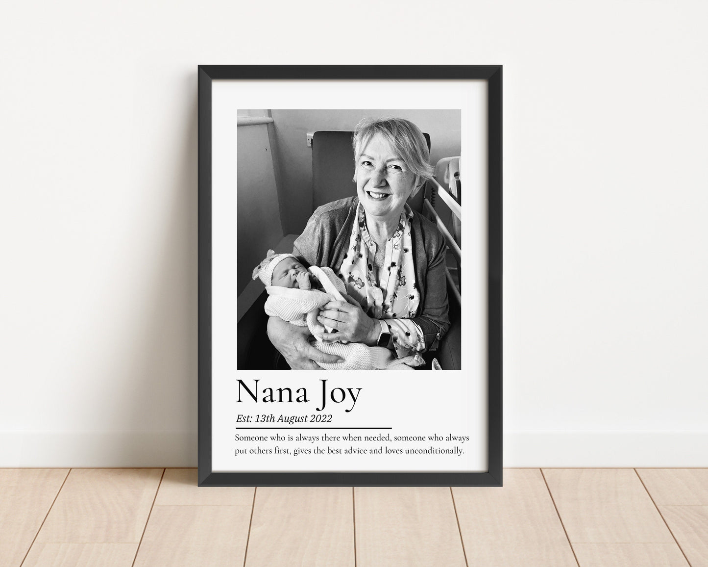 Personalised Nana Photo Print, Nanny Gift from Grandchild, Nanna Quote from Grandchildren, Nana Birthday Wall Art Framed, Mothers Day Gift