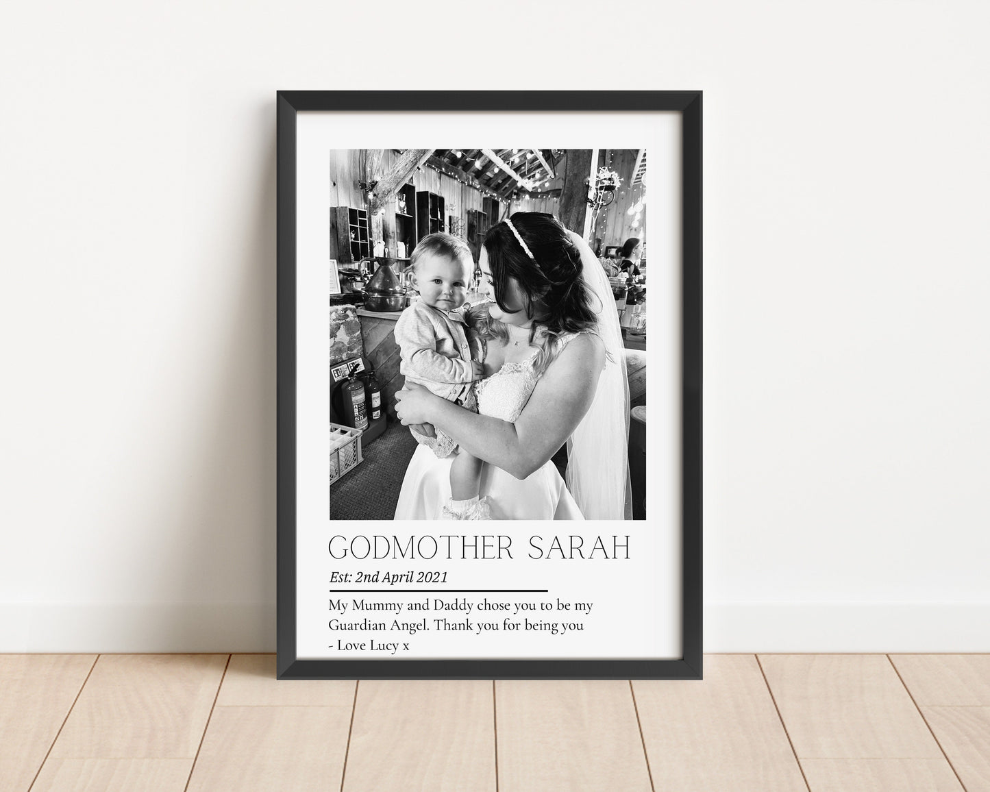Personalised Godmother Photo Print: Sentimental Godparent Gift