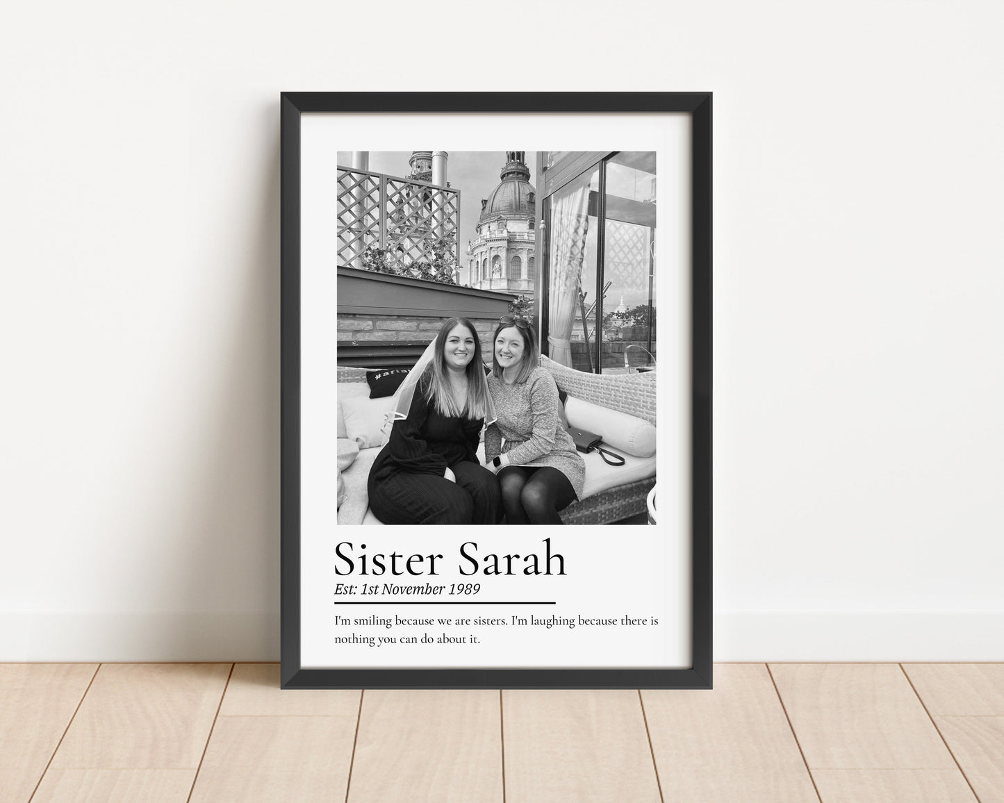 Personalized Sister Photo Print: Custom Quote Keepsake