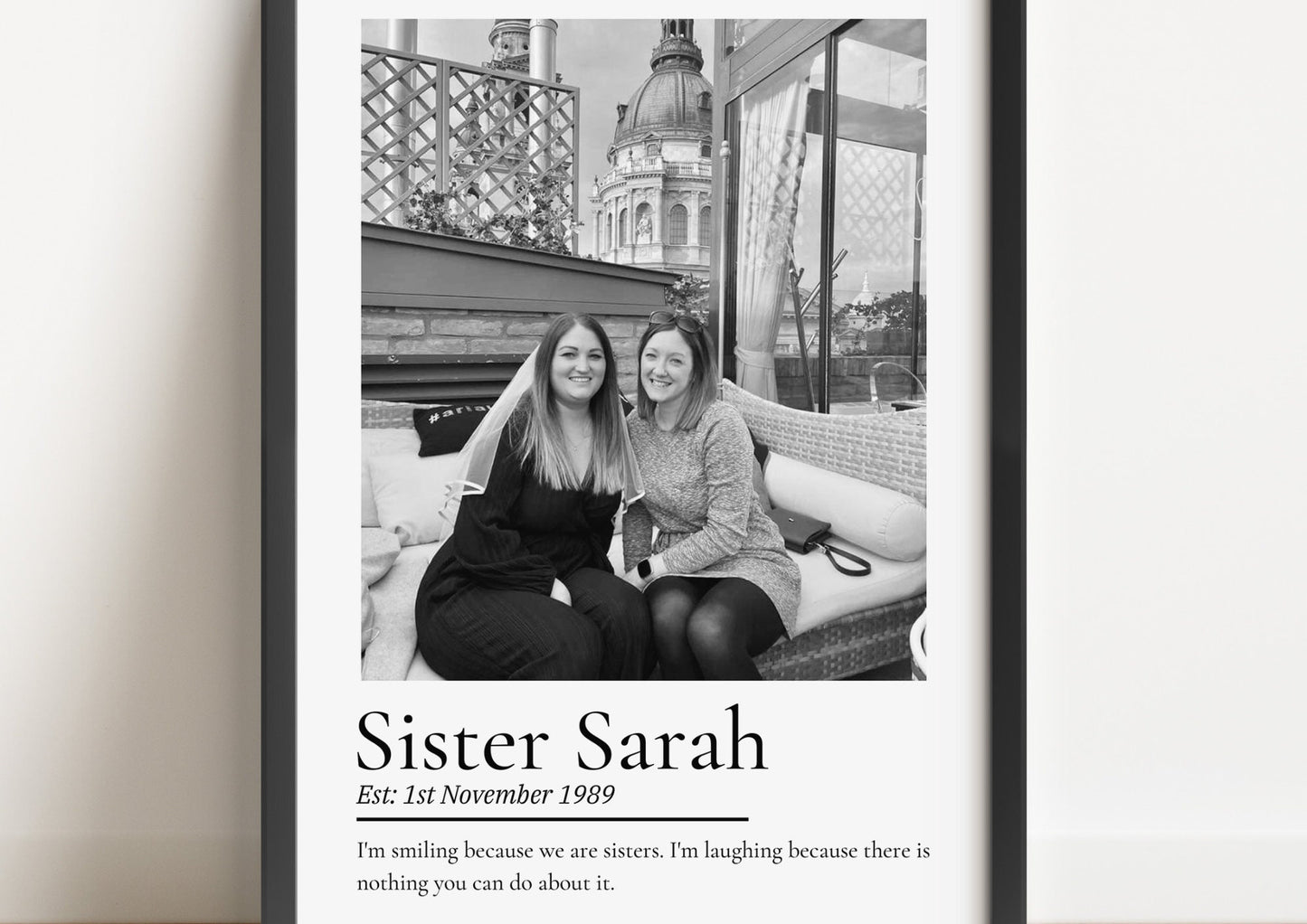Personalized Sister Photo Print: Custom Quote Keepsake